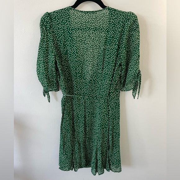 Reformation Green Sammy Wrap Dress White Small Floral Print, Size S - Picture 12 of 13